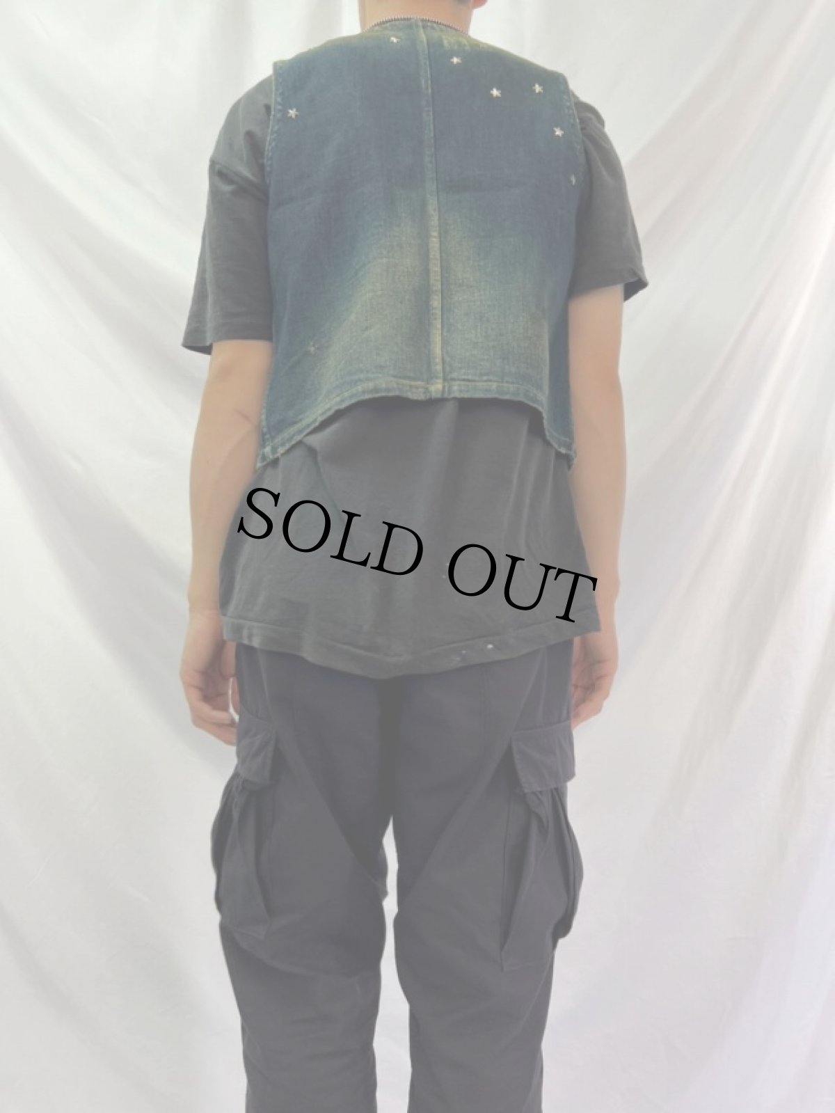 画像4: KAPITAL KOUNTRY パッチ×スタッズ デニムベスト S (4)