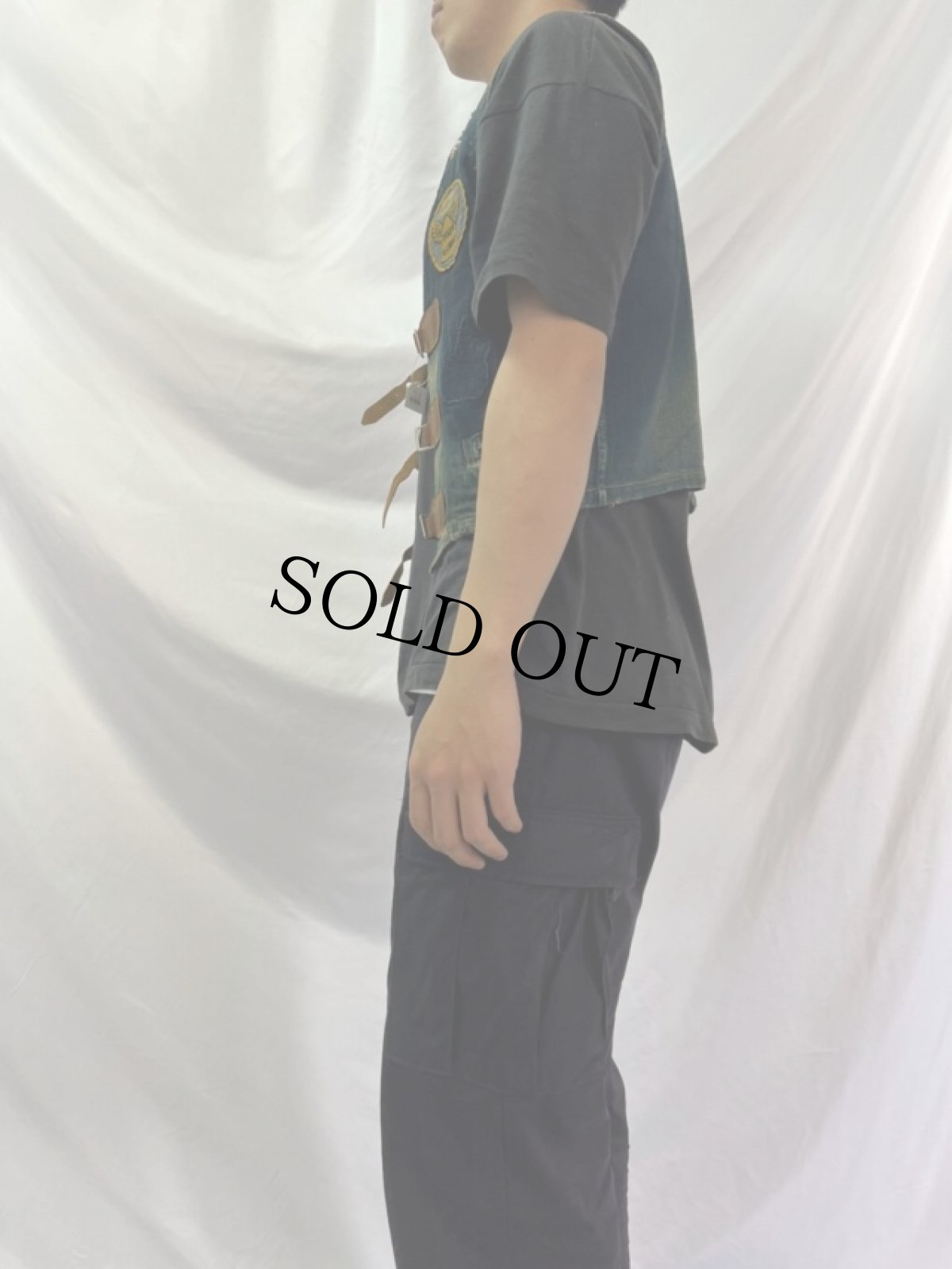 画像3: KAPITAL KOUNTRY パッチ×スタッズ デニムベスト S (3)