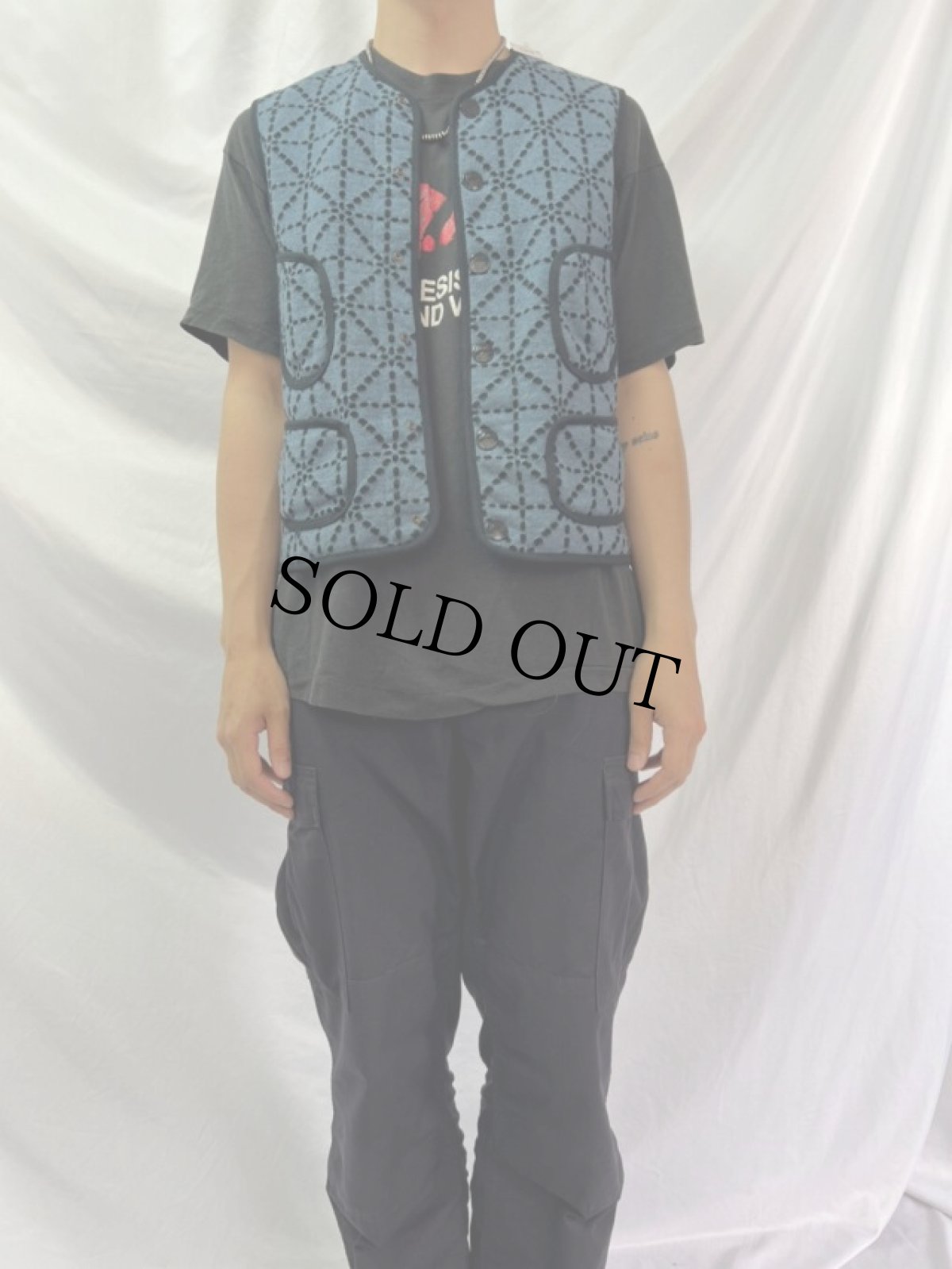 画像2: KAPITAL ビーチ裏毛 ベスト M (2)