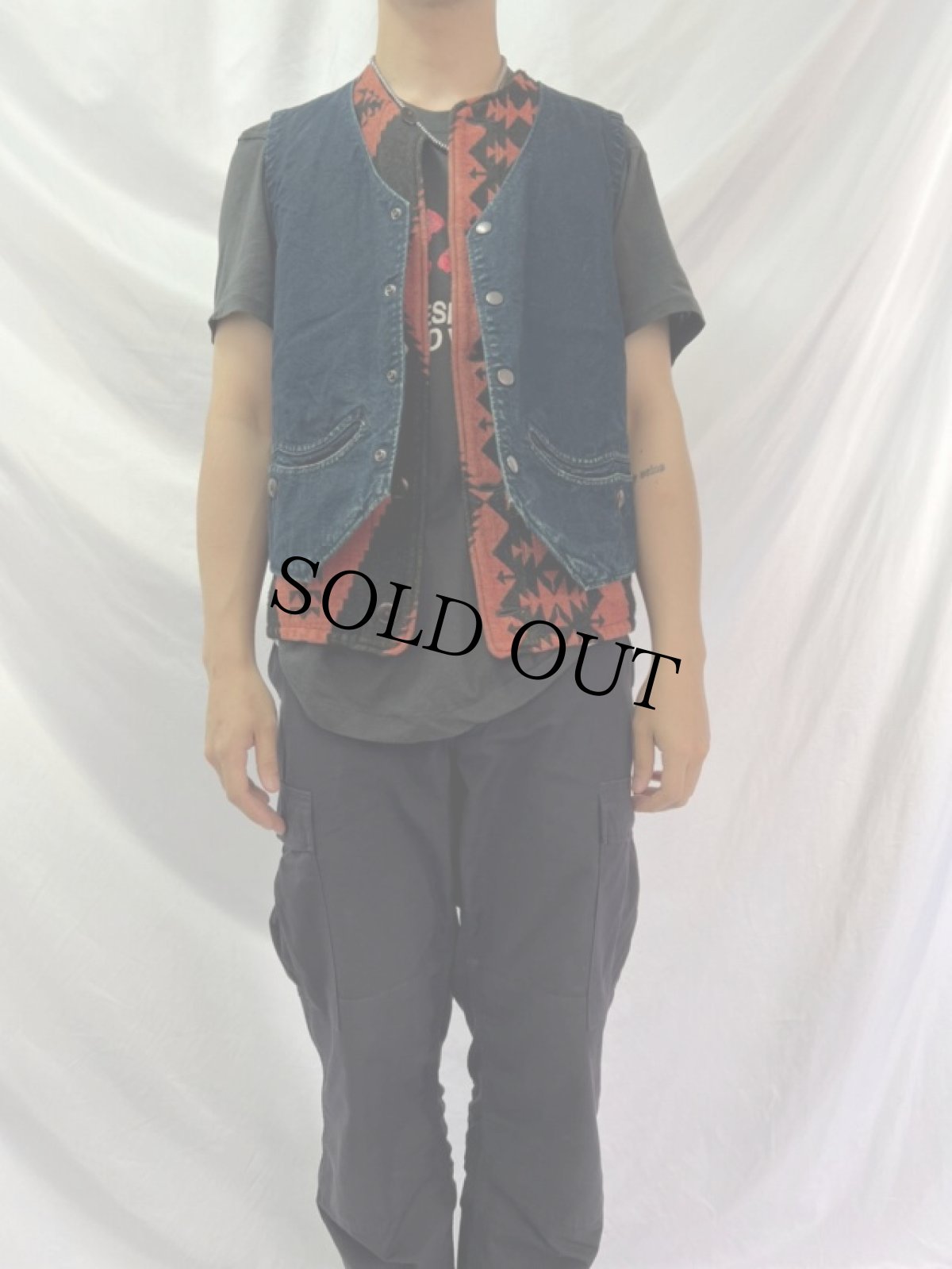 画像2: KAPITAL レイヤードデザインベスト M (2)