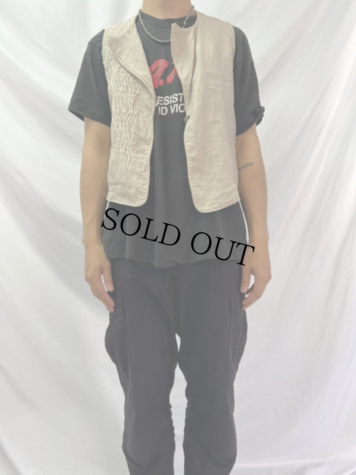 画像2: KAPITAL KIRO HIRATA リネンベスト S (2)