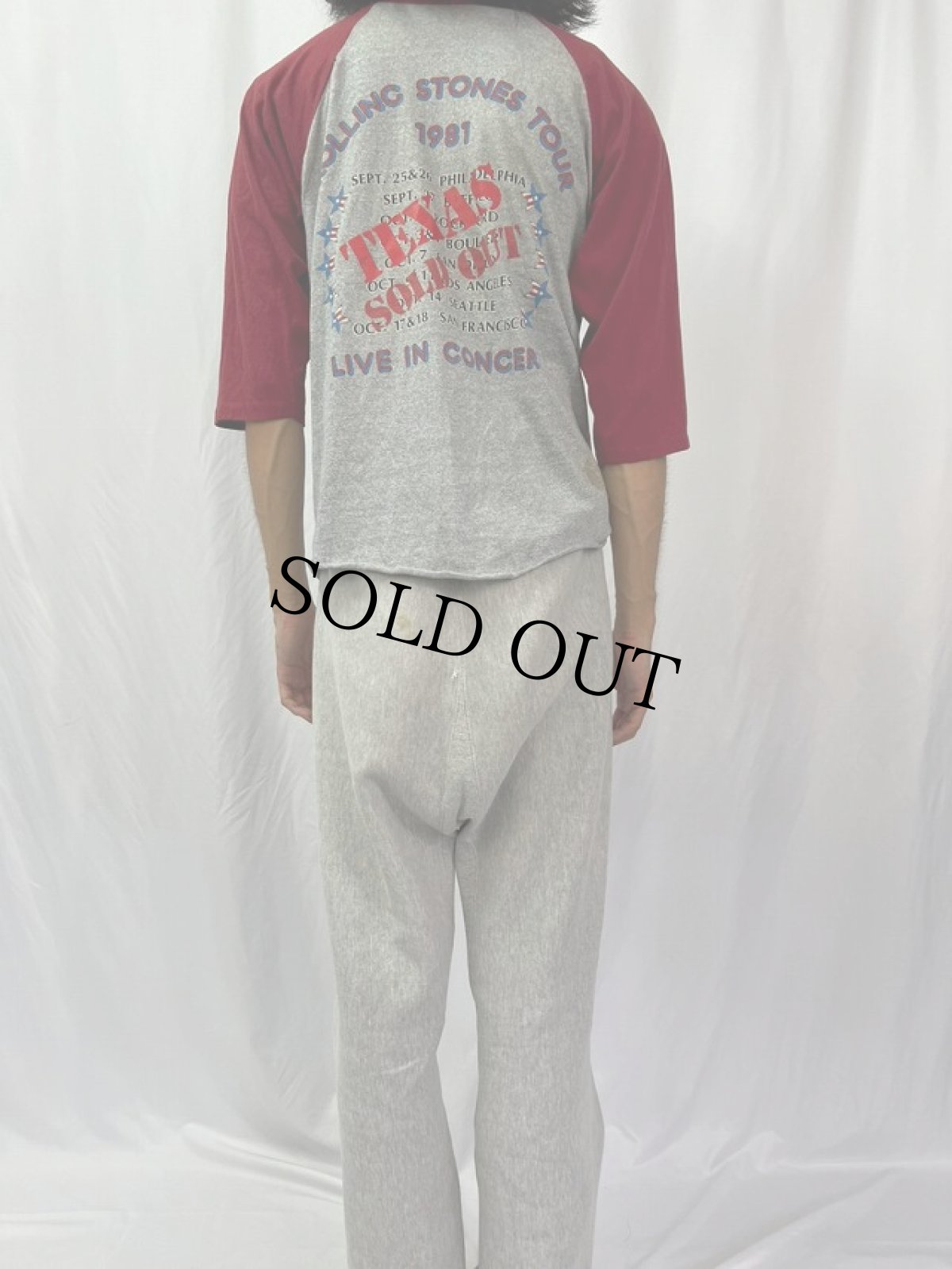 画像5: 1981 The Rolling Stones ロックバンドツアーラグランTシャツ L (5)