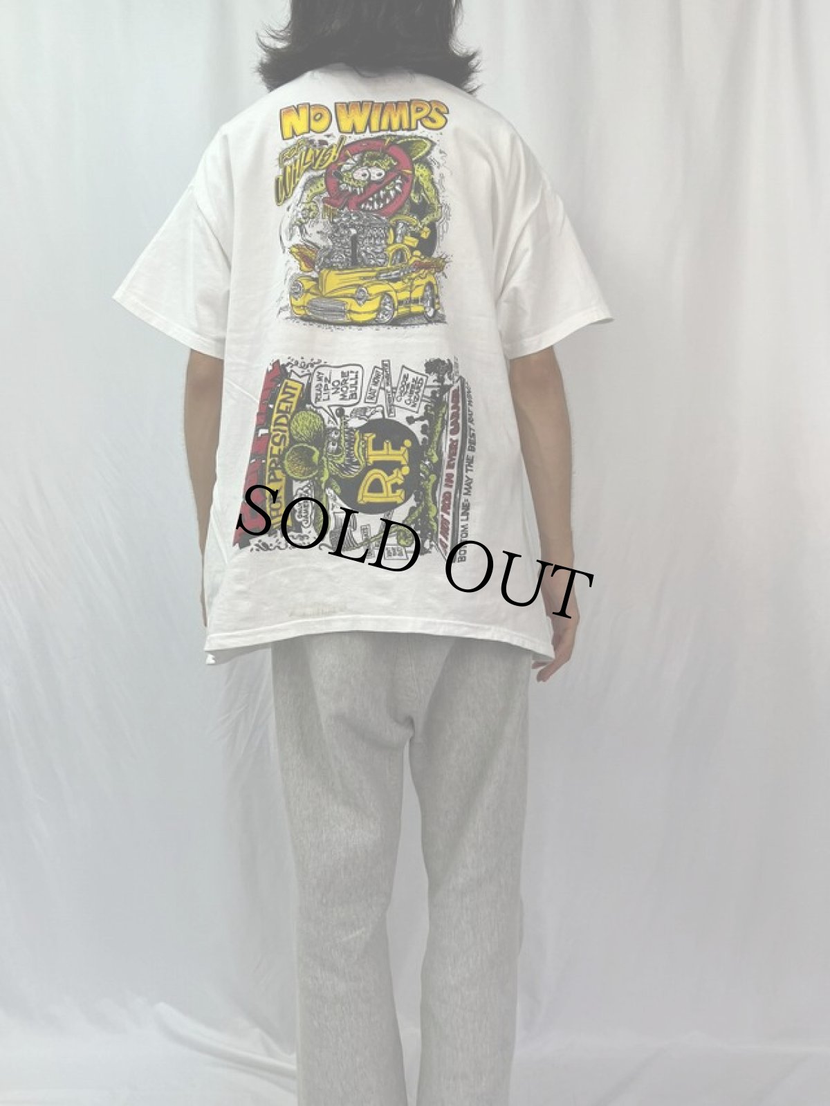 画像5: 2002〜05 RAT FINK 試し刷り キャラクターTシャツ XL (5)