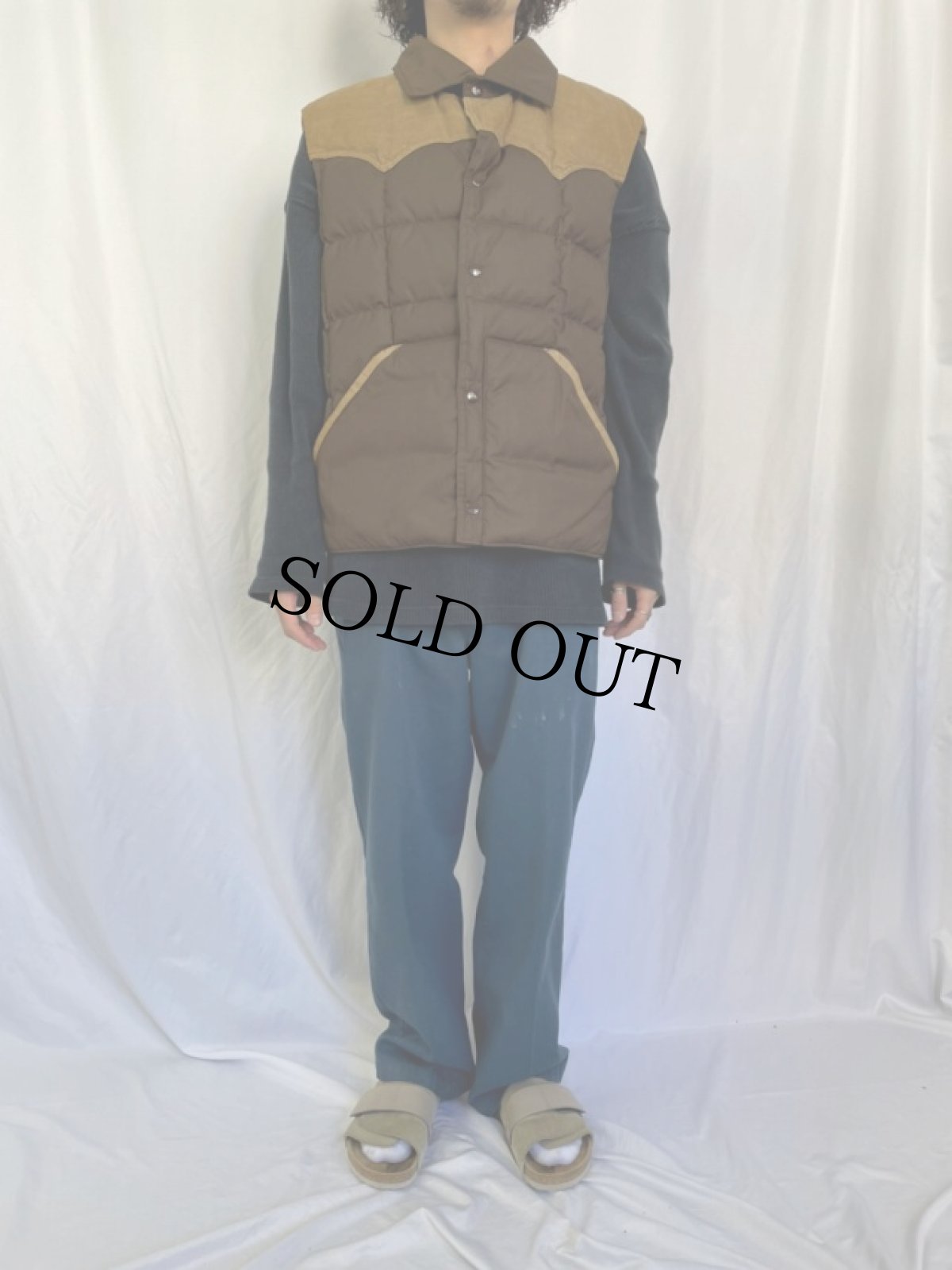 画像2: 80's Tempco USA製 ウエスタンヨークダウンベスト XL (2)