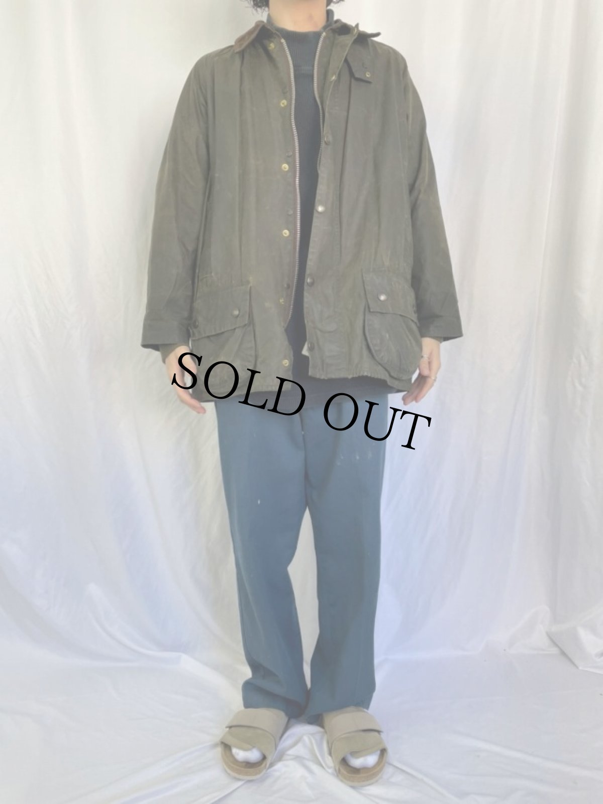 画像2: 90's Barbour ENGLAND製 "BEAUFORT" オイルドジャケット 3ワラント (2)