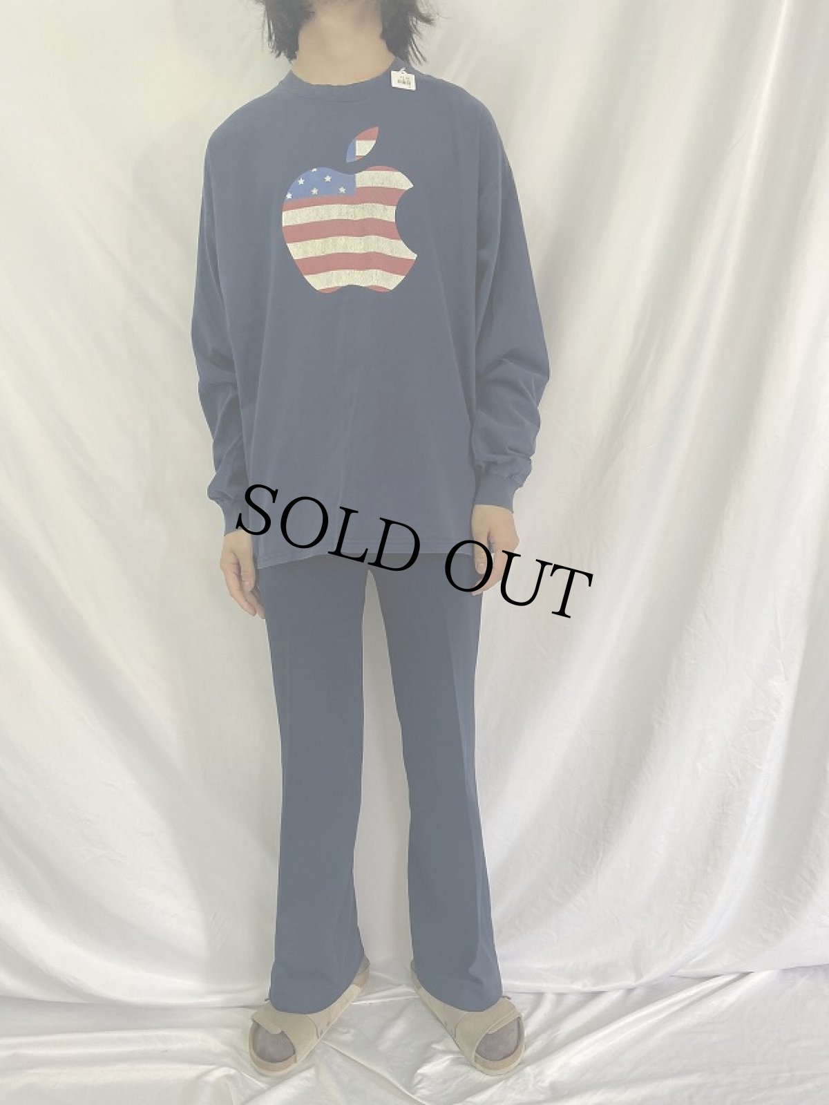 画像2: Apple 星条旗ロゴ プリントTシャツ XL (2)