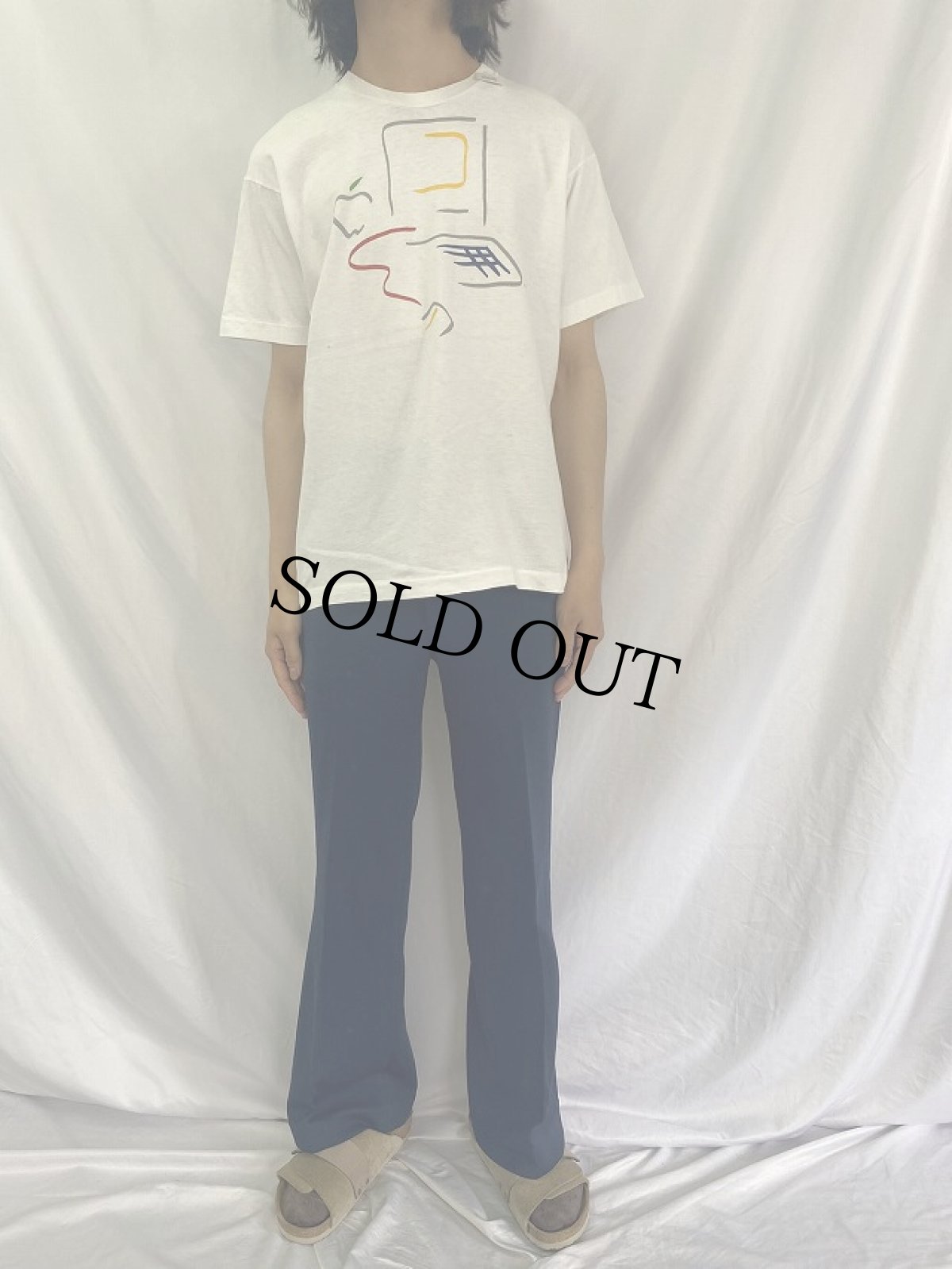 画像2: 90's Apple "Pablo Picasso" USA製 アートイラストTシャツ L (2)