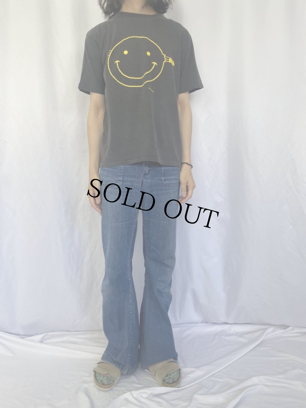 画像2: 90's WILD OATS USA製 スマイルプリントTシャツ L (2)