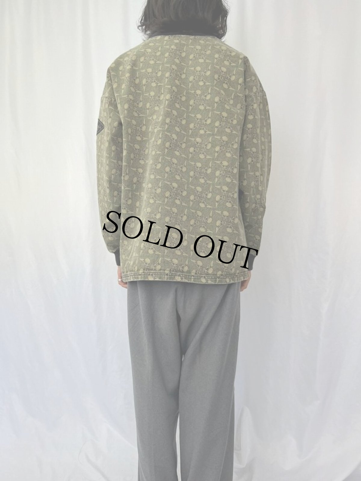 画像4: 90's VENOM WEAR USA製 スカル柄 コットンプルオーバーカットソー XL (4)