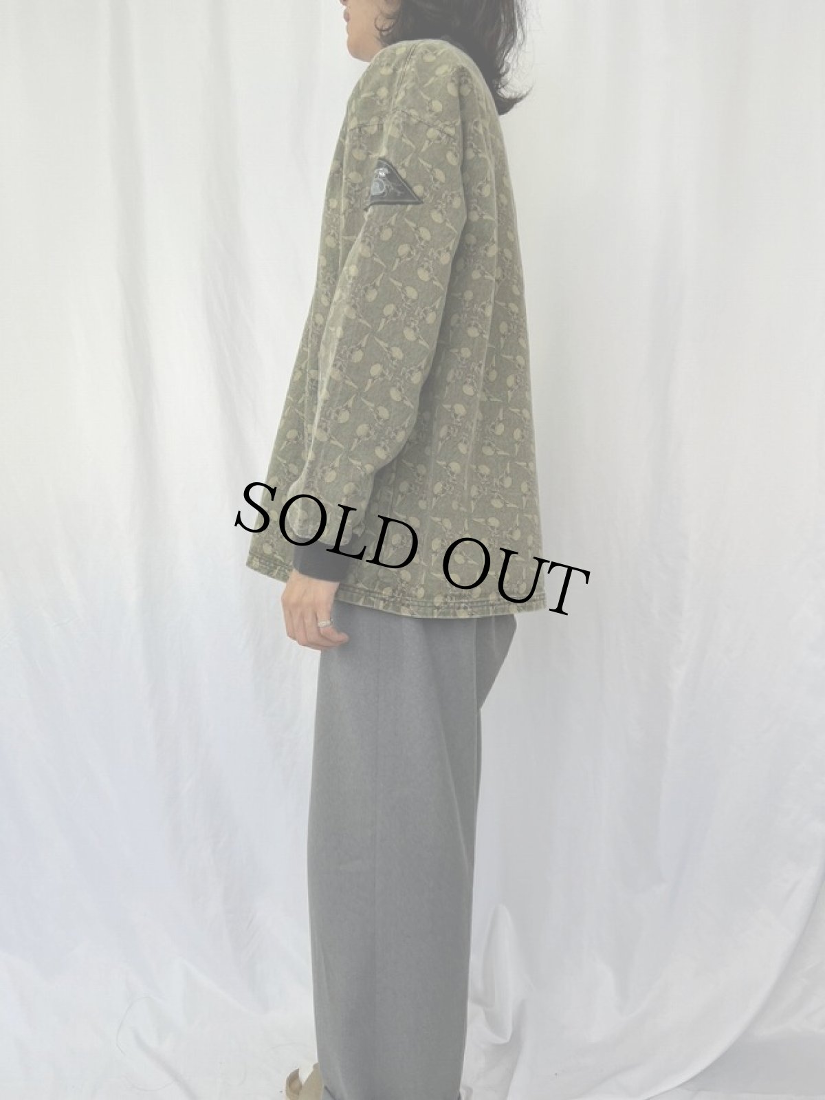 画像3: 90's VENOM WEAR USA製 スカル柄 コットンプルオーバーカットソー XL (3)