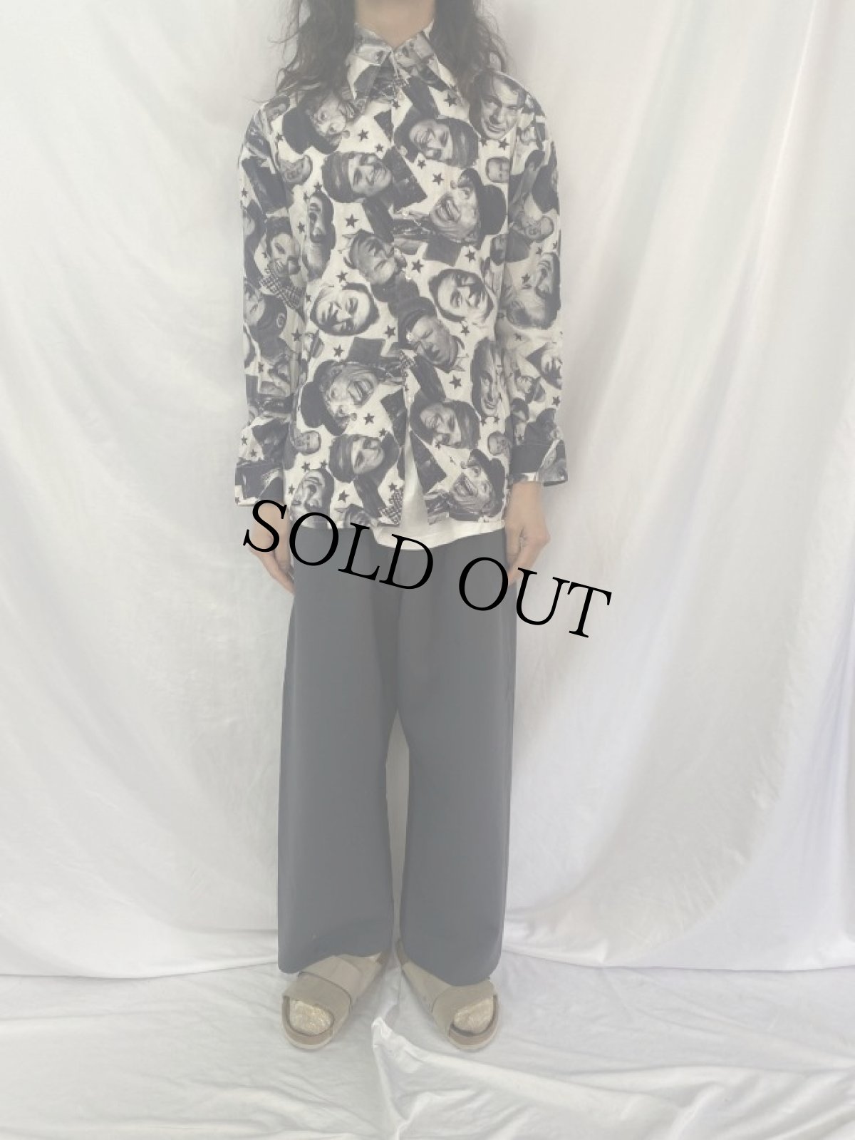 画像2: 70's chess king ハリウッドスター 総柄シャツ (2)