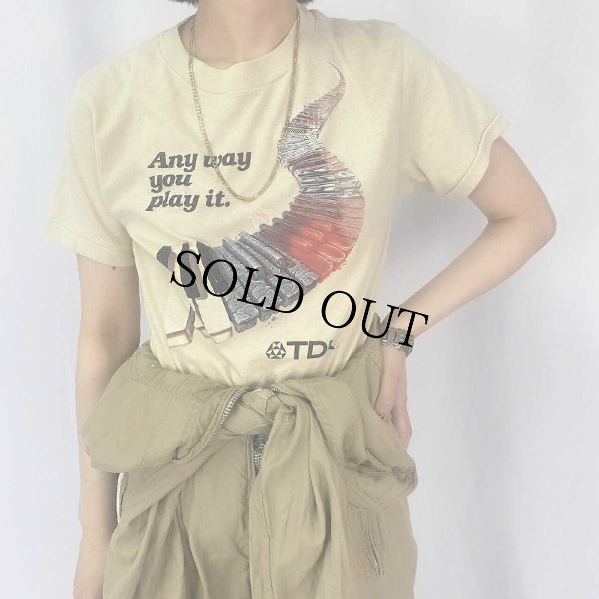 画像3: 80's TDK USA製 キーボードイラスト 企業Tシャツ M (3)