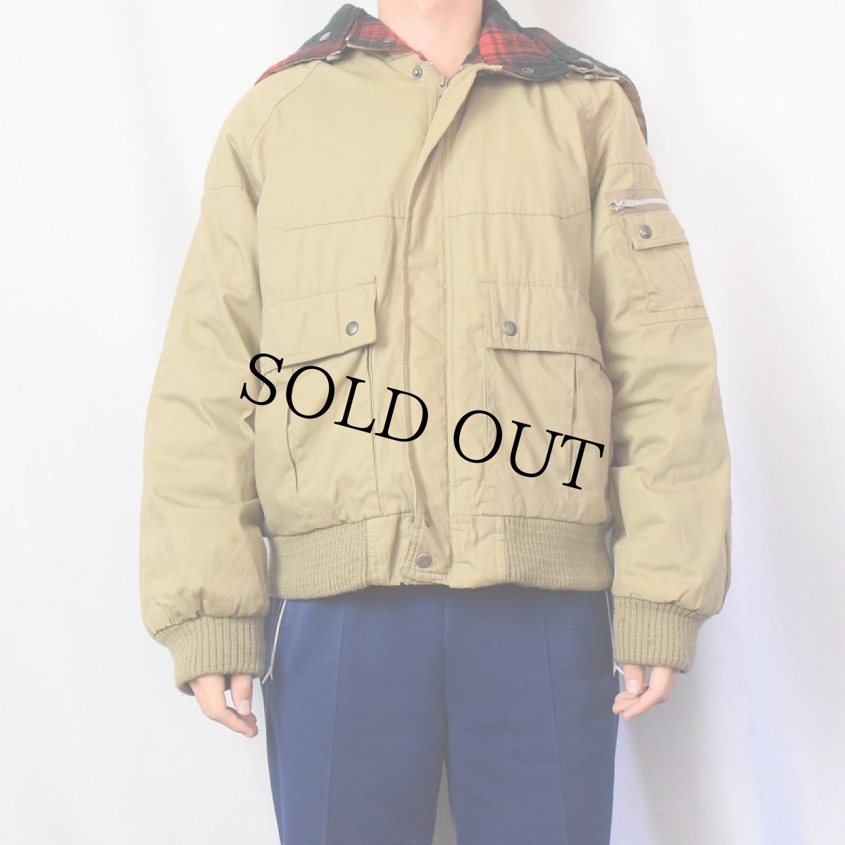 画像3: 80's Masterpiece apparel 裏地ネル ラビットフード ジップパーカー L (3)