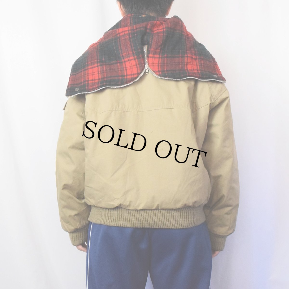 画像4: 80's Masterpiece apparel 裏地ネル ラビットフード ジップパーカー L (4)