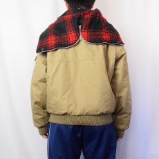 画像4: 80's Masterpiece apparel 裏地ネル ラビットフード ジップパーカー L (4)