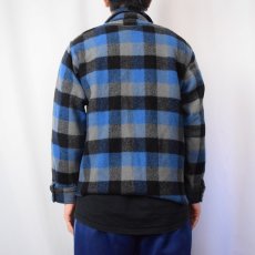 画像3: 70's MELTON チェック柄 ウールシャツジャケット  (3)