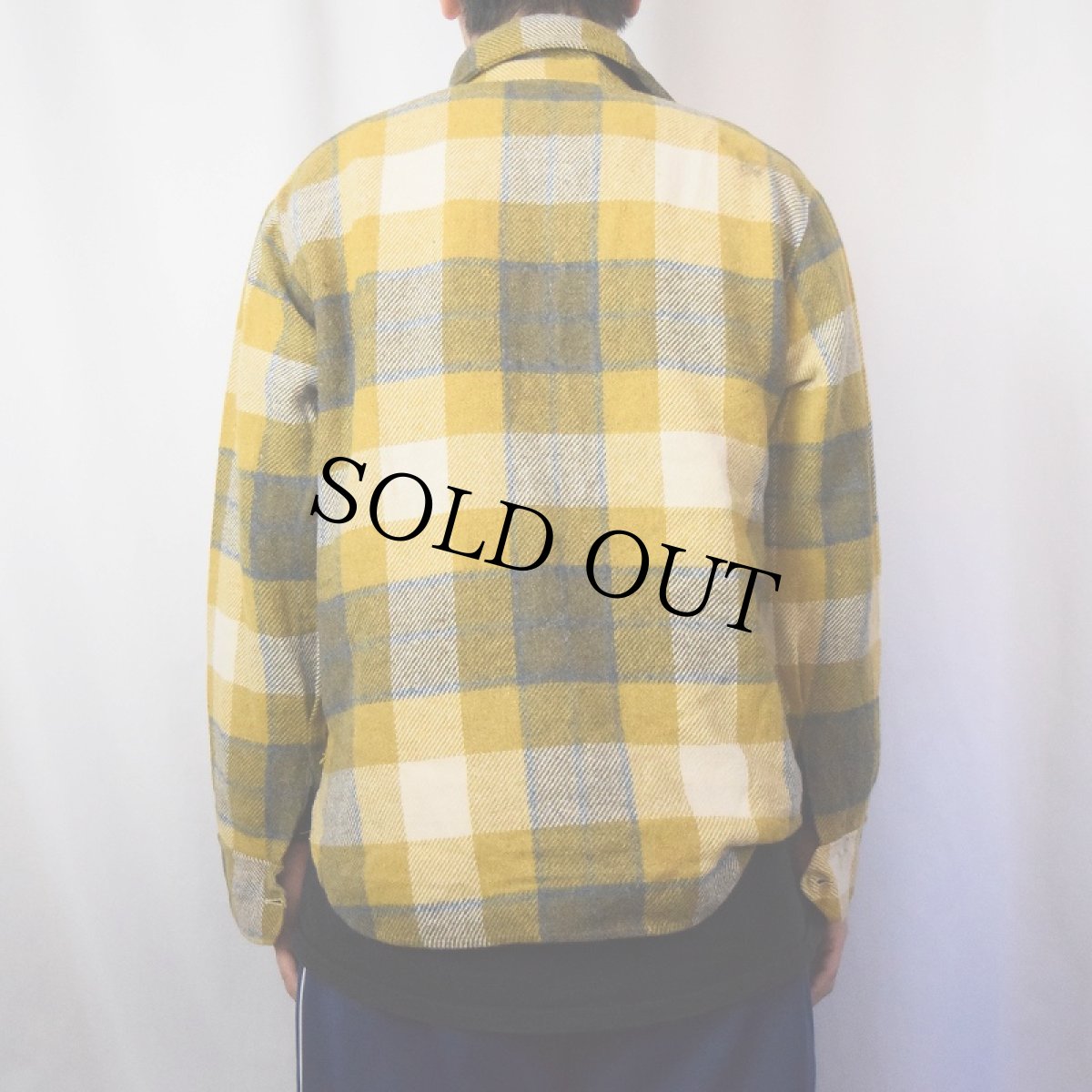 画像3: 60〜70's ITALY製 チェック柄 CPOシャツジャケット M (3)