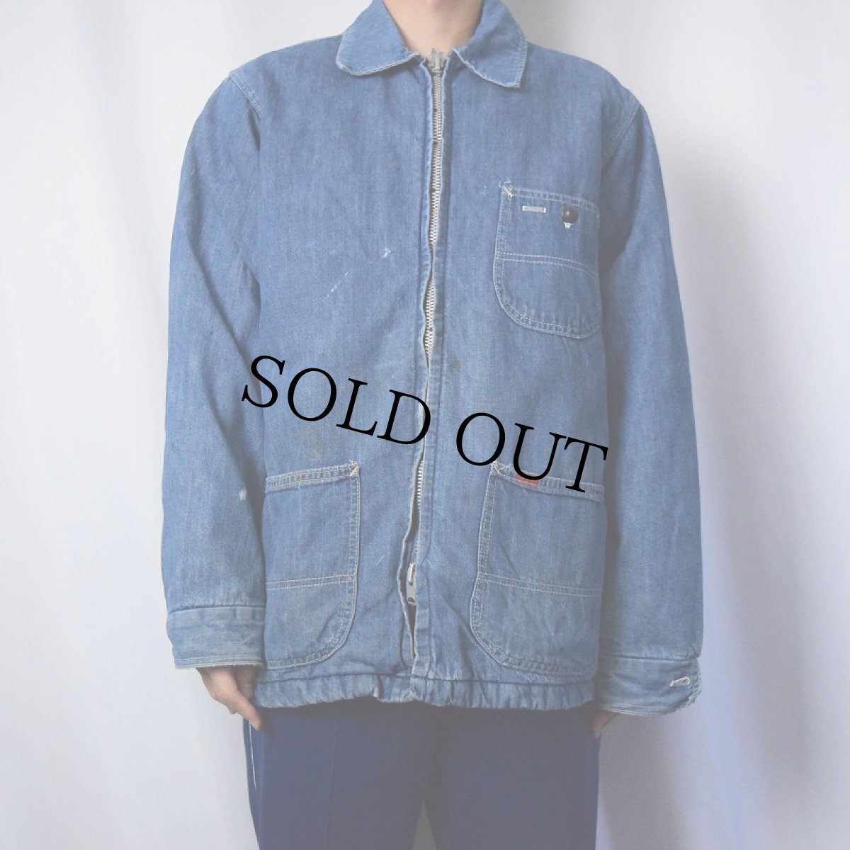 画像2: 70's BIG SMITH ブランケットライナーデニムカバーオール  (2)