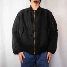 画像3: 民間品 80's ALPHA INDUSTRIES,INC. USA製 MA-1 フライトジャケット BLACK XL (3)