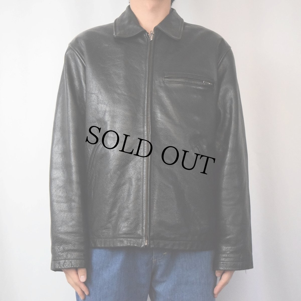 画像2: L.O.G.G レザージャケット BLACK S (2)