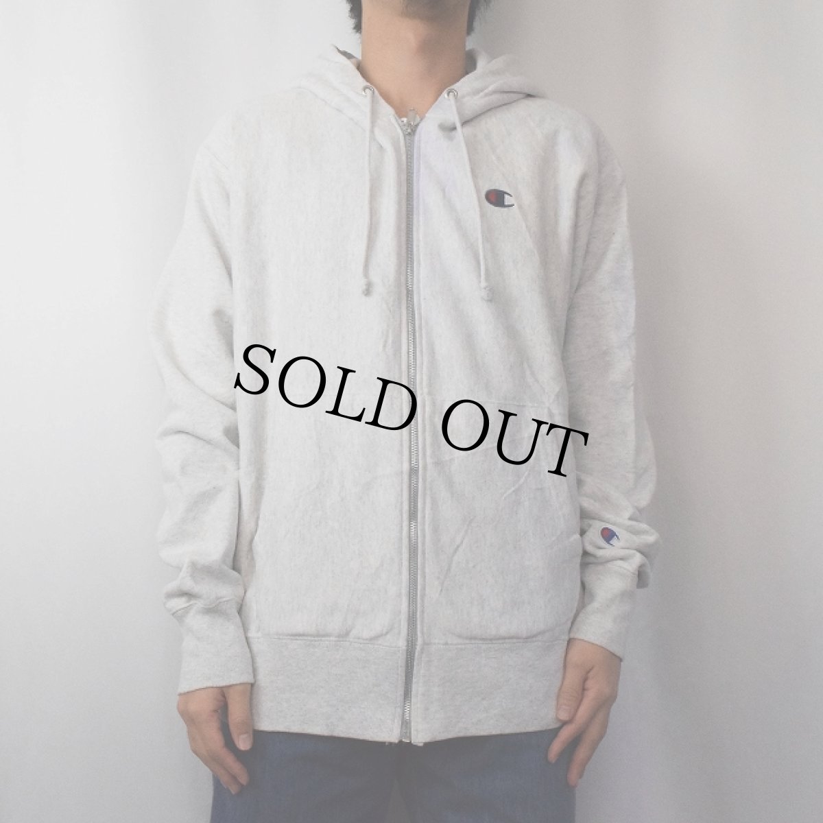 画像2: Champion REVERSE WEAVE 目付き スウェットジップパーカー L (2)