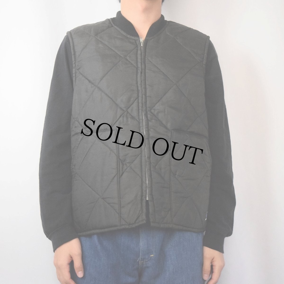 画像2: 90's BIG SMITH 中綿入り キルティングベスト BLACK  (2)