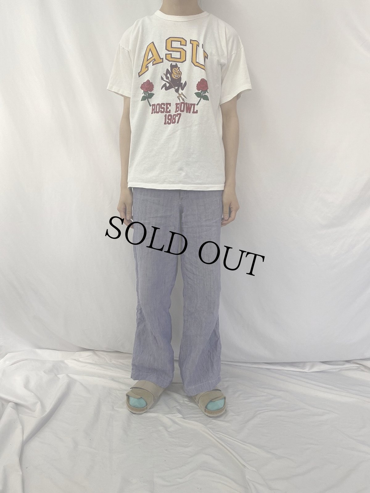 画像2: 80's Champion トリコタグ USA製 "ASU" カレッジプリントTシャツ XL (2)