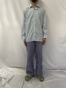 画像2: Charvet FRANCE製 ストライプ柄 コットンシャツ SIZE41 (2)