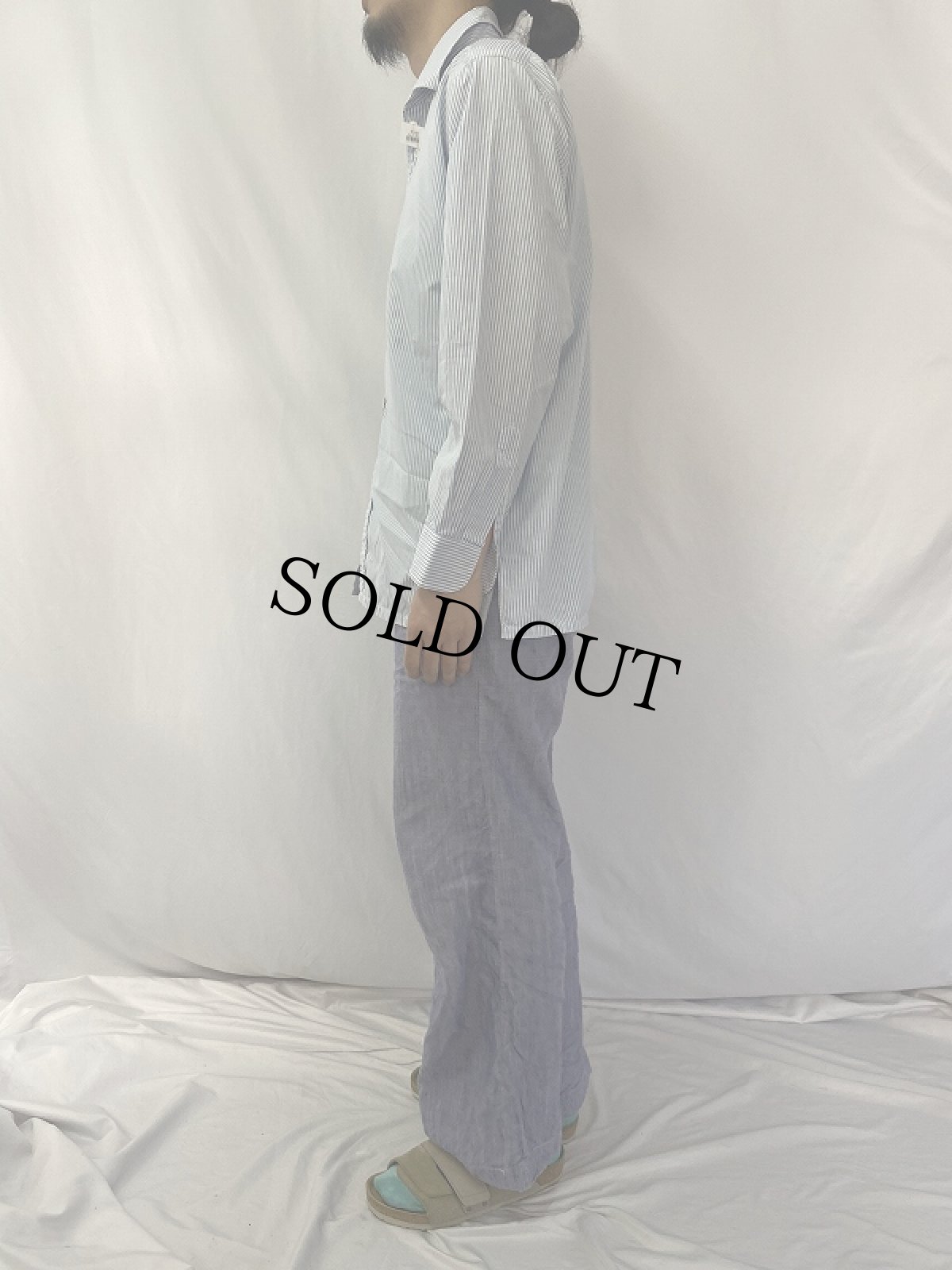 画像3: Charvet FRANCE製 ストライプ柄 コットンシャツ SIZE41 (3)