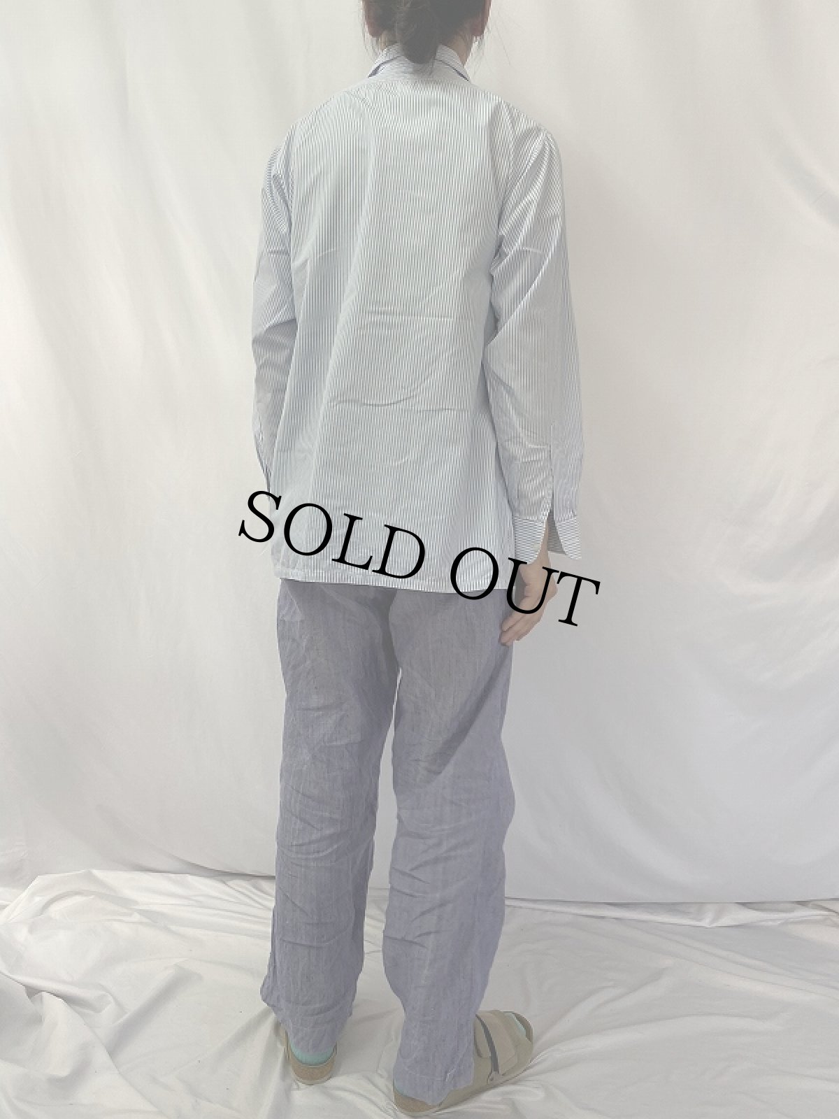 画像4: Charvet FRANCE製 ストライプ柄 コットンシャツ SIZE41 (4)