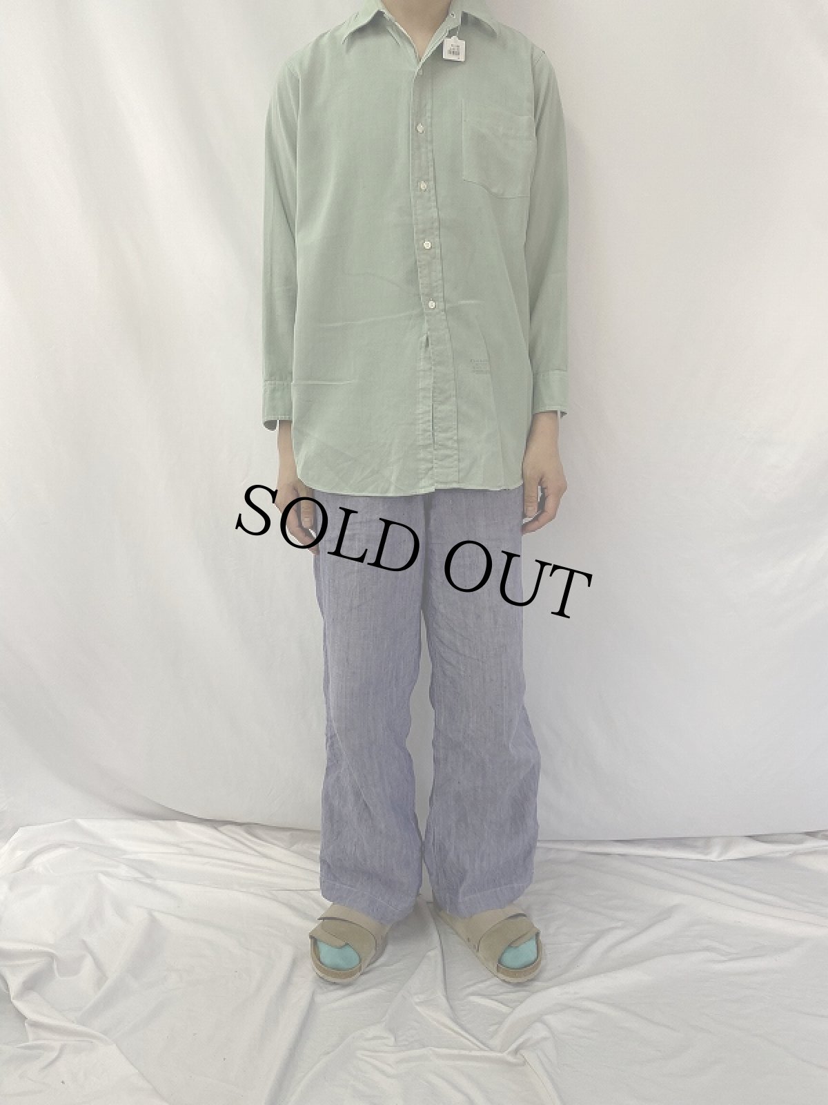 画像2: 60's ARROW USA製 マチ付き シャツ  (2)