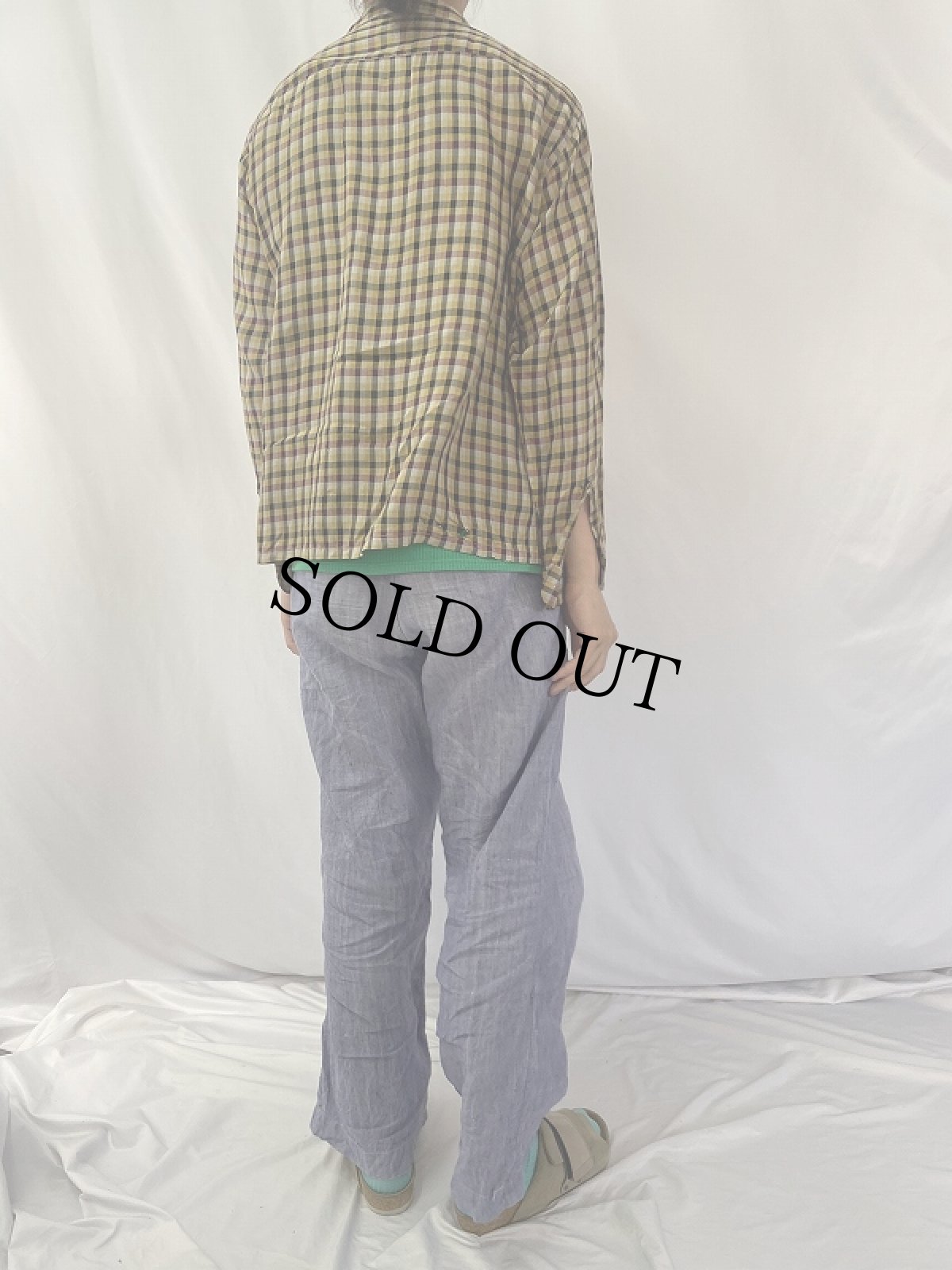 画像4: 50〜60's Brunswick チェック柄 オープンカラーシャツ  (4)