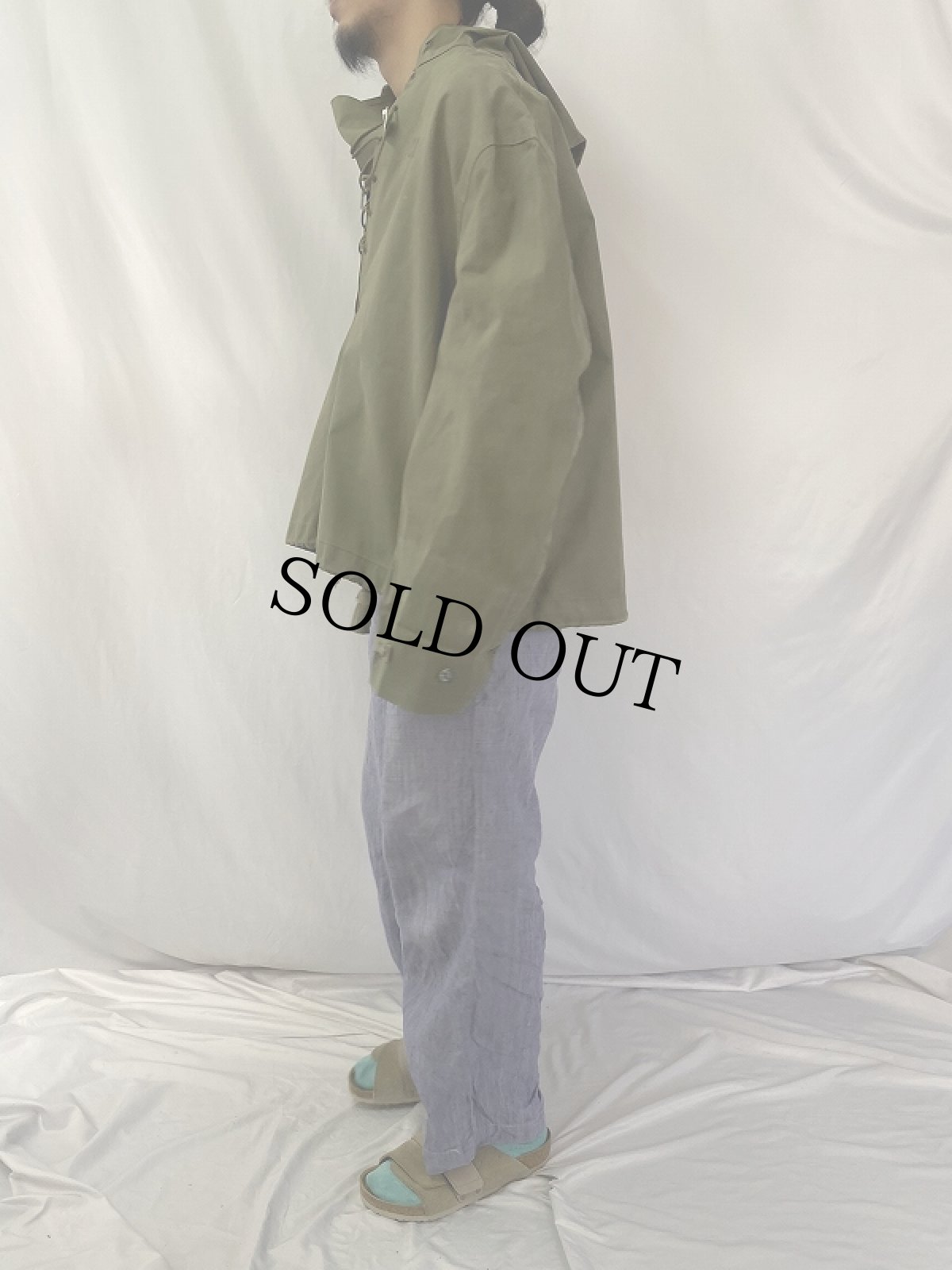 画像3: 40's U.S.NAVY デッキレインパーカー ステンシル入り (3)