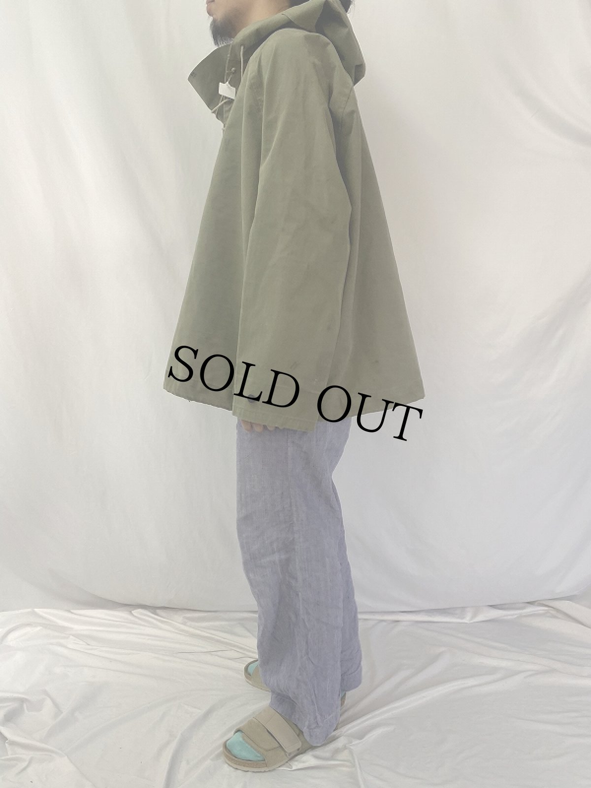 画像3: 40's U.S.NAVY デッキレインパーカー ステンシル入り XL (3)