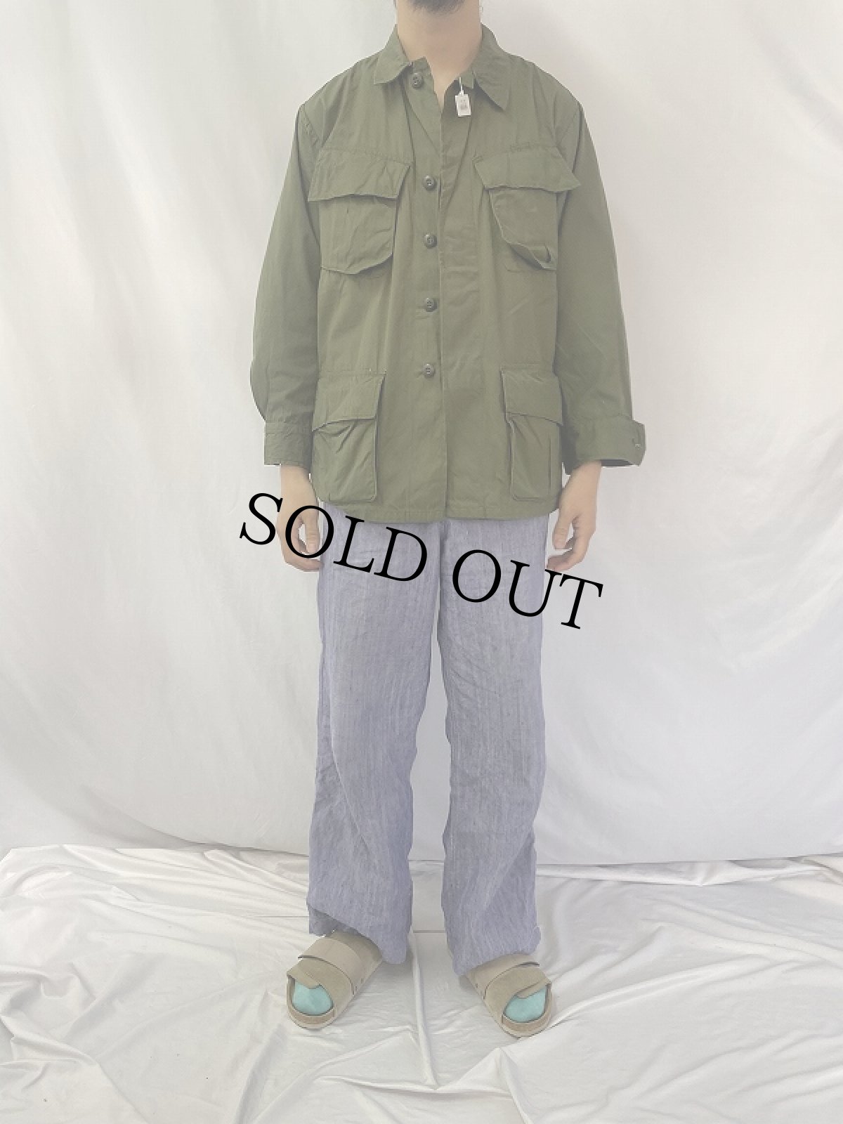 画像2: 70's U.S.ARMY ジャングルファティーグジャケット 4th SMALL-SHORT (2)