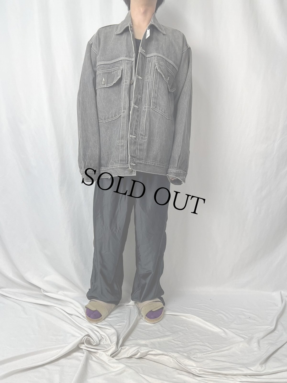 画像2: ブラックデニムジャケット (2)