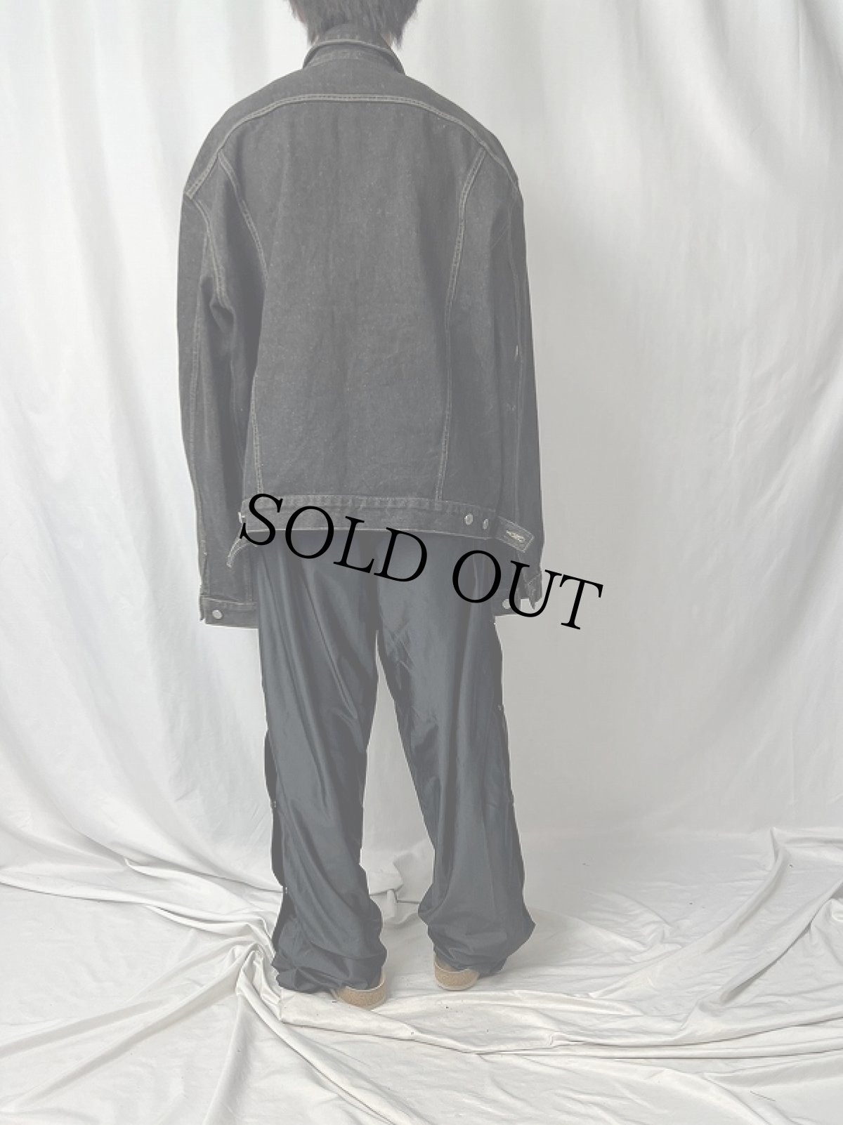 画像4: GUESS ブラックデニムジャケット XXXXL (4)