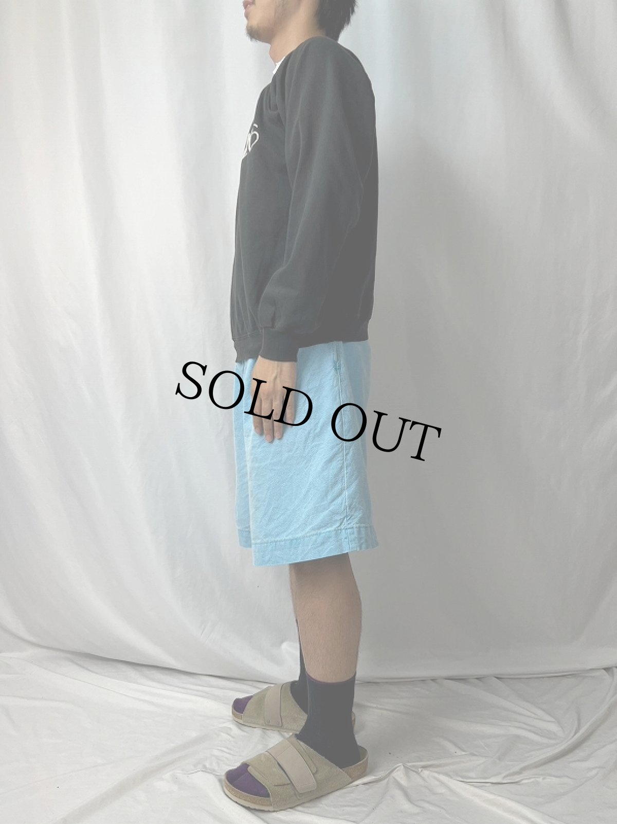 画像4: 70〜80's "26" ナンバリングプリント ラグランスウェット BLACK (4)