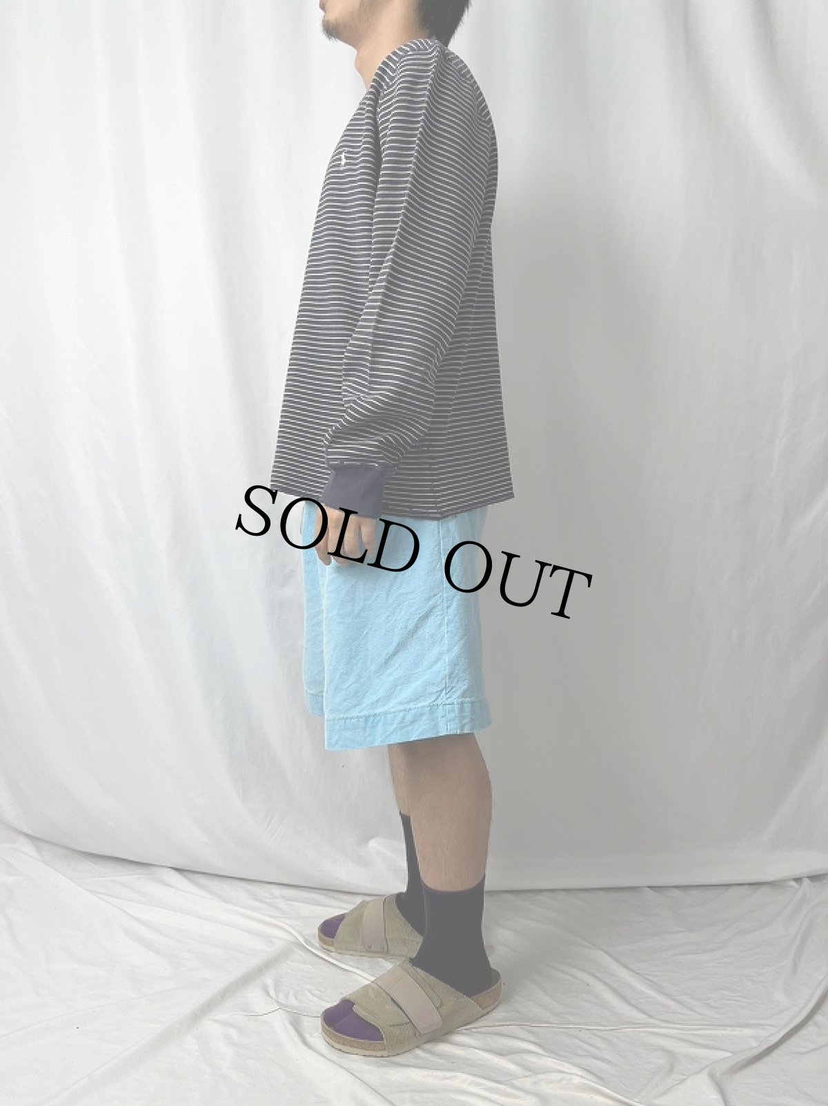 画像3: POLO Ralph Lauren ボーダー柄 ロゴ刺繍 リブ編みスウェット L (3)