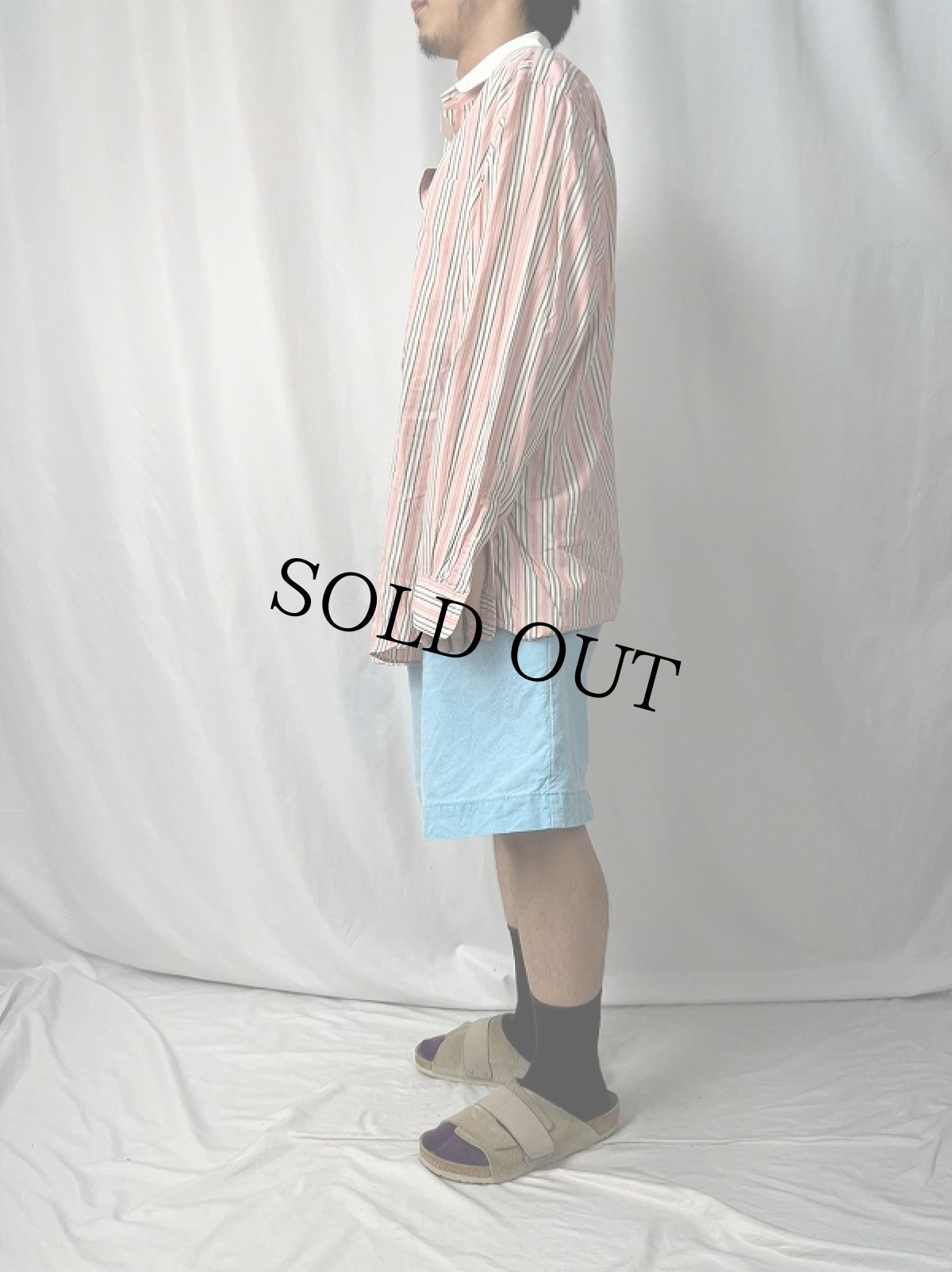 画像3: POLO Ralph Lauren "CLUB" マルチストライプ柄 コットン クラブカラーシャツ L (3)