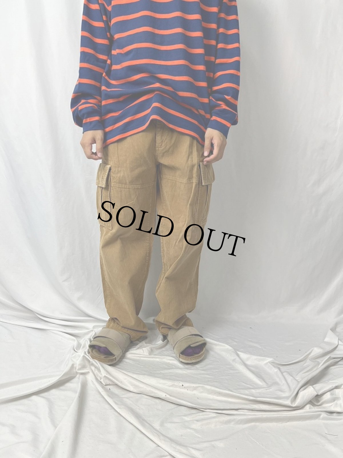 画像2: Timberland コーデュロイ カーゴパンツ W31 (2)