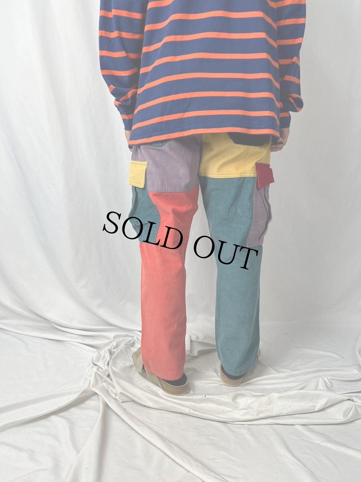 画像5: AELFRIC EDEN クレイジーパターン コーデュロイイージーカーゴパンツ M (5)