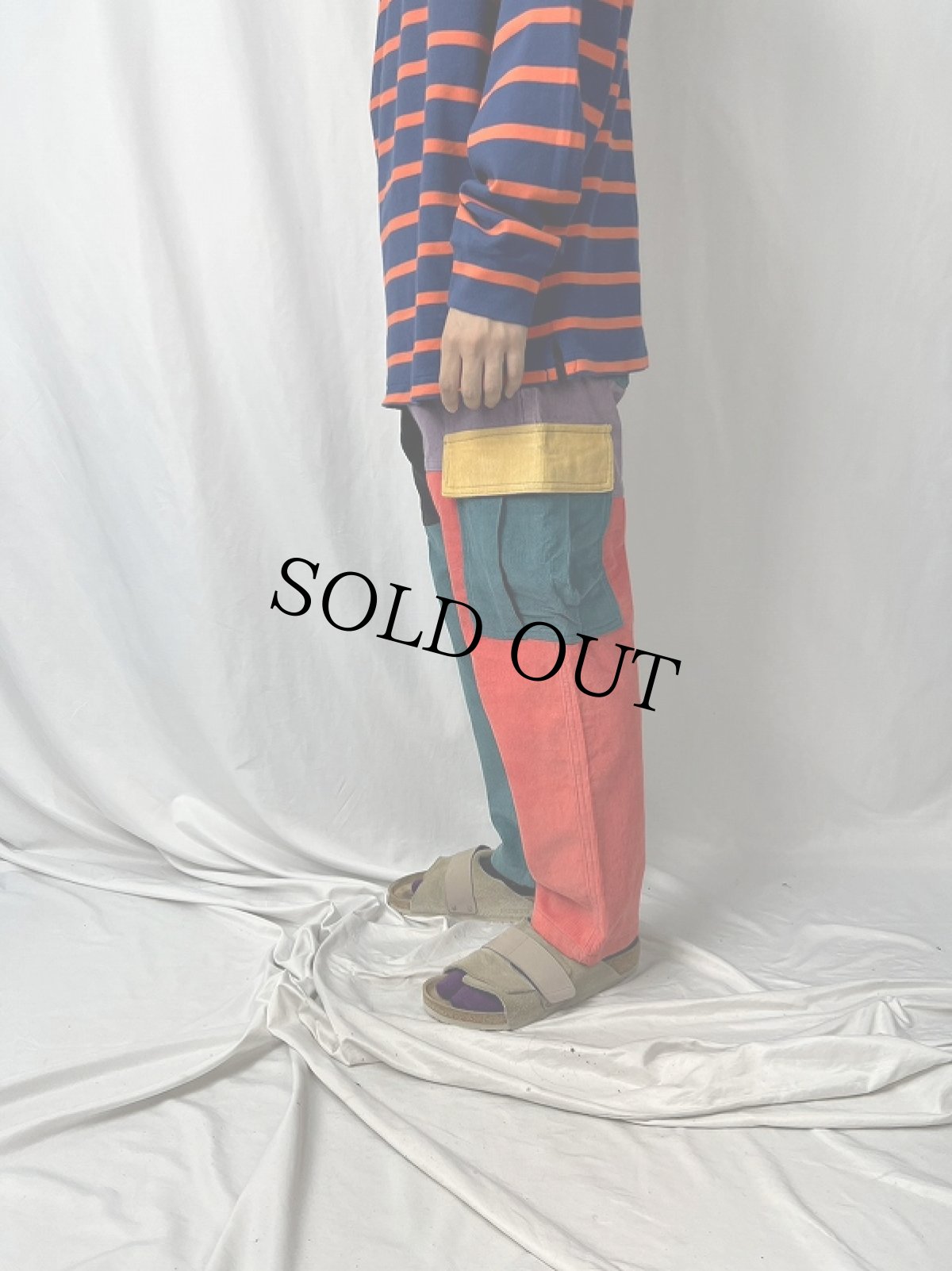 画像4: AELFRIC EDEN クレイジーパターン コーデュロイイージーカーゴパンツ M (4)