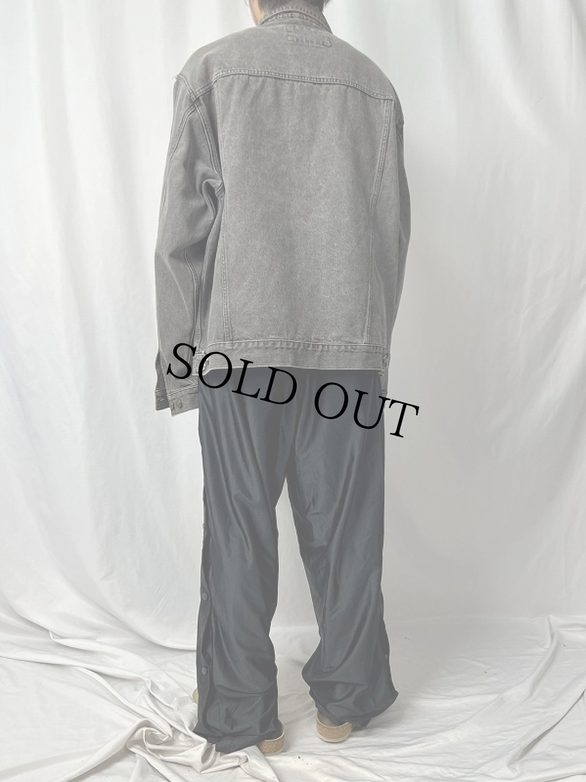 画像4: BRITTANIA ブラックデニムジャケット XL (4)