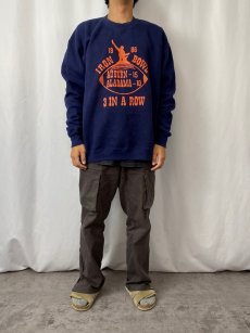 画像2: 80's RUSSEL ATHELETIC USA製 "IRON BOWL" 前V プリントスウェット NAVY XXL (2)