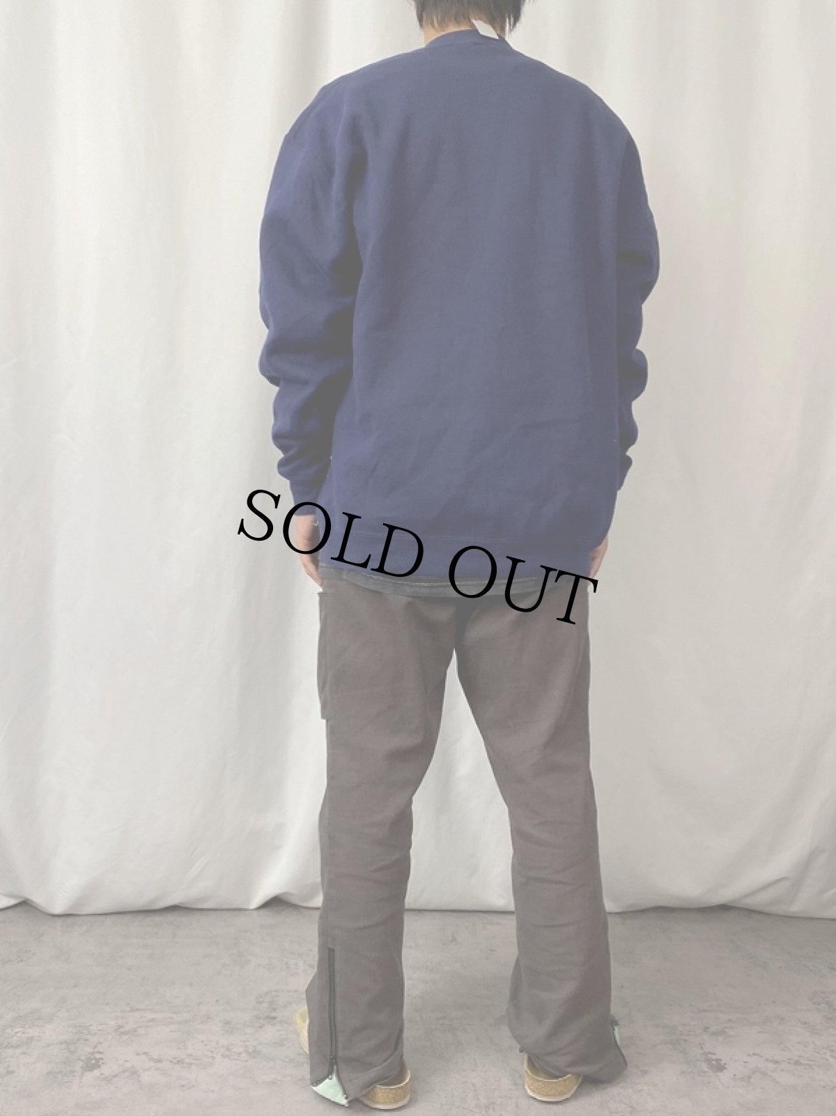 画像3: 80's RUSSEL ATHELETIC USA製 "IRON BOWL" 前V プリントスウェット NAVY XXL (3)