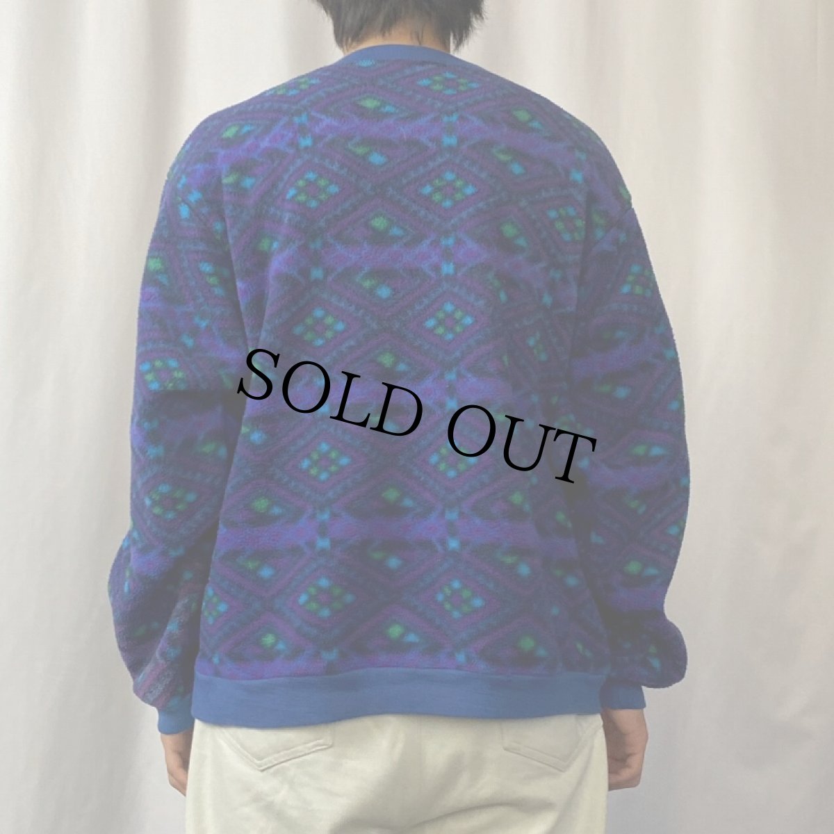 画像3: 〜80's L.L.Bean 総柄 フリーススウェット  (3)