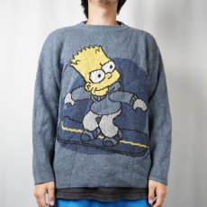 画像3: 2000's THE SIMPSONS "BART SIMPSON" キャラクター ジャガード ユーロスキーニットセーター (3)