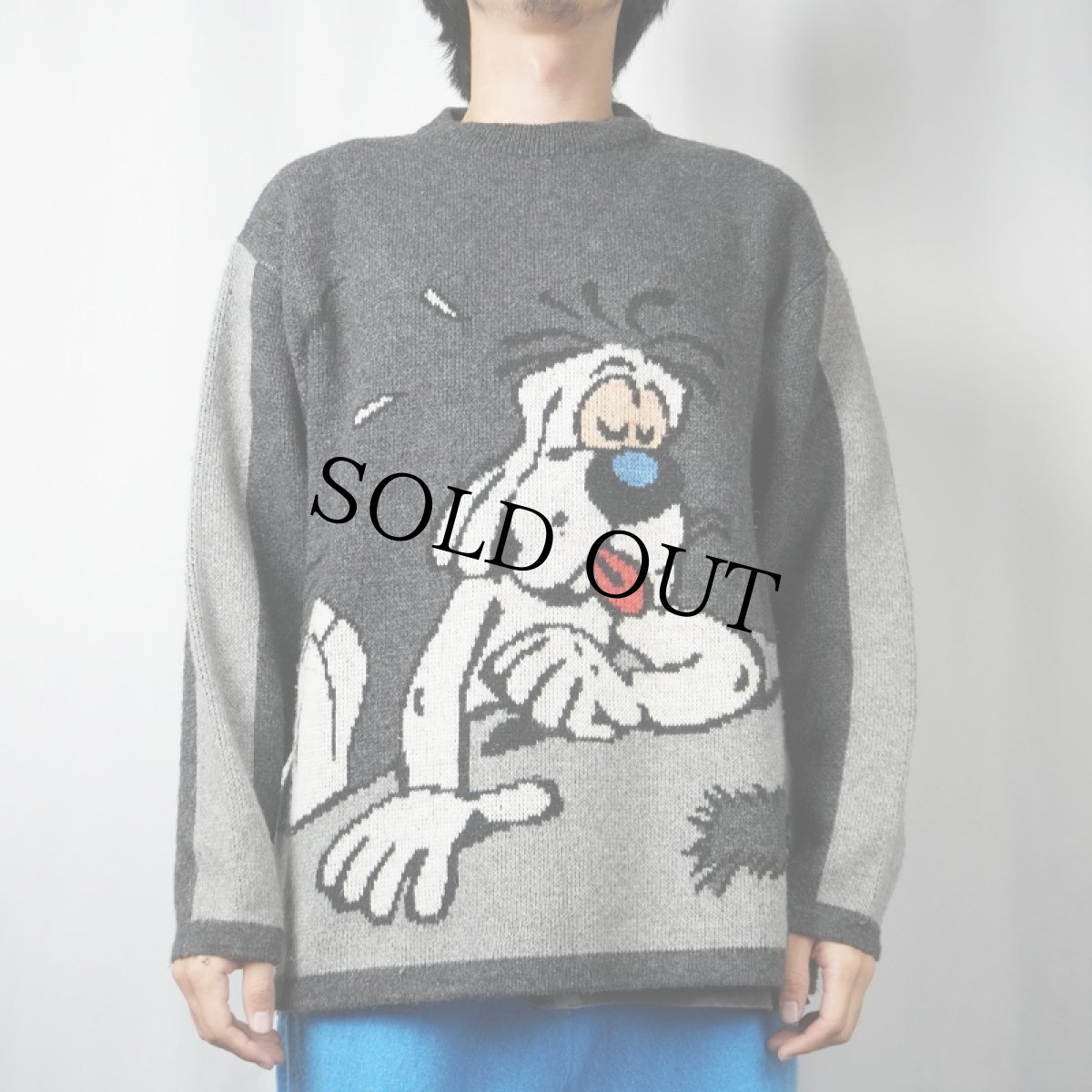 画像3: 2000's GAI-LURON キャラクター ジャガード ユーロスキーニットセーター (3)