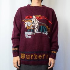 画像2: 80〜90's ブート Burberrys ENGLAND製 ウールニットセーター  (2)
